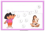 Personalized reward chart with a picture of Dora and a picture of a girl (to be replaced with user's photo)