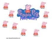 Peppa Pig with 10 steps each marked with a little Peppa Pig.