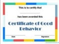 Good behavior certificate