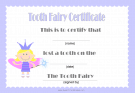 tooth fairy certificate lilac