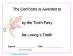 tooth fairy certificate