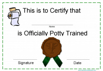 toilet trained certificates