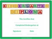 Kindergarten diploma Kindergarten diploma