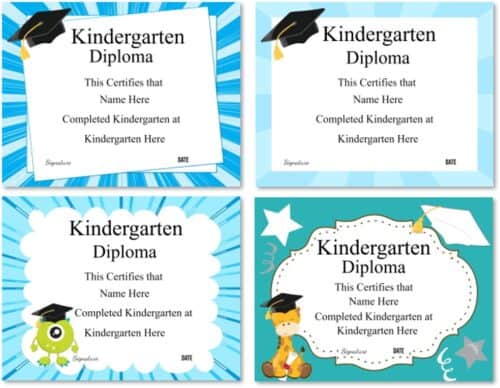 Kindergarten graduation certificate templates