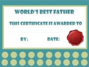 Greatest Dad certificate