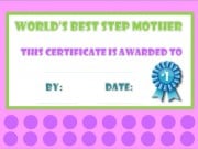 Best stepmother certificate Best stepmother certificate