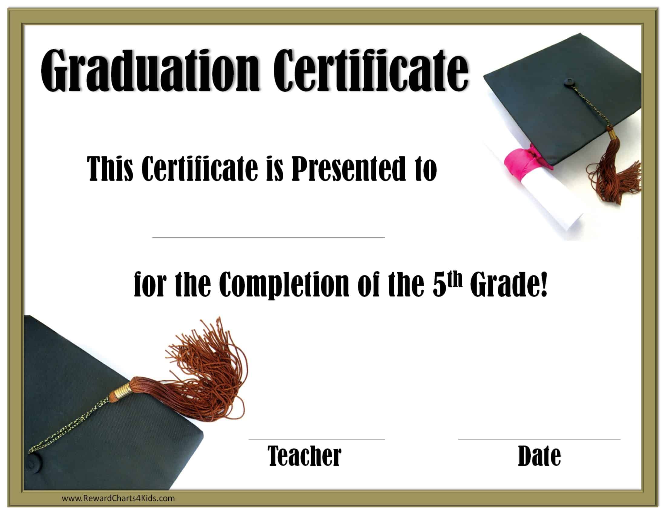 School Graduation Certificates Customize Online With Or Without A Photo