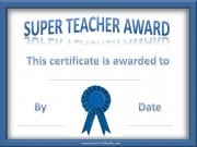 Teacher of the Year Certificate
