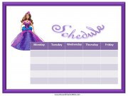 Barbie Weekly Schedule