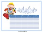 Bob the Builder Weekly Schedule