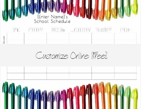 class schedule template