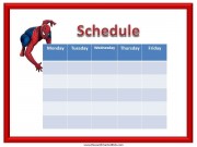 Spiderman Class Schedule Spiderman Class Schedule