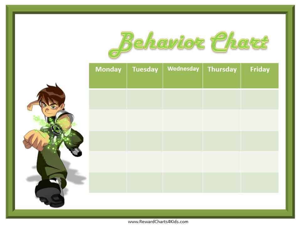 weekly printable boys schedule calendar template behavior ben planner chart charts sticker calendars reward toy class behaviour templates google creative