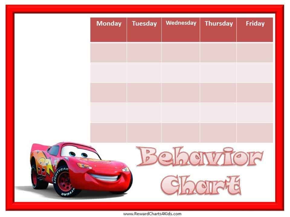free behavior charts cars behavior chart