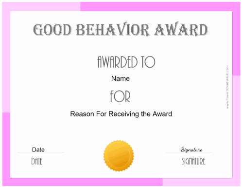 good conduct certificate template