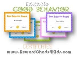 Good Behavior Printable Certificates