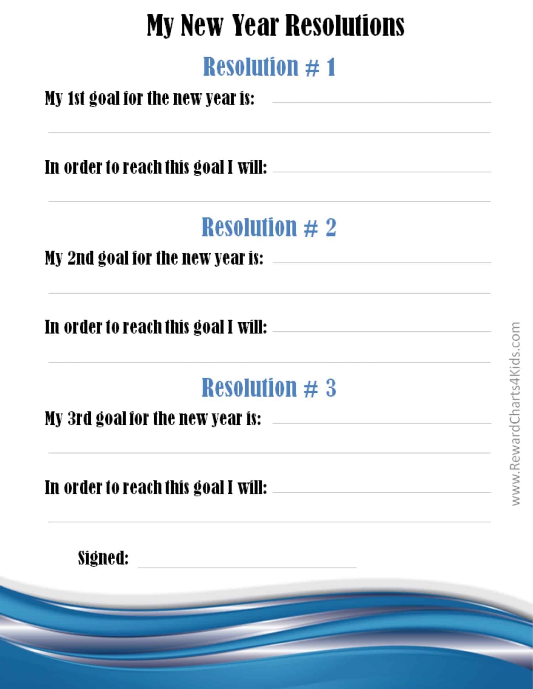 New Year s Resolutions For Kids