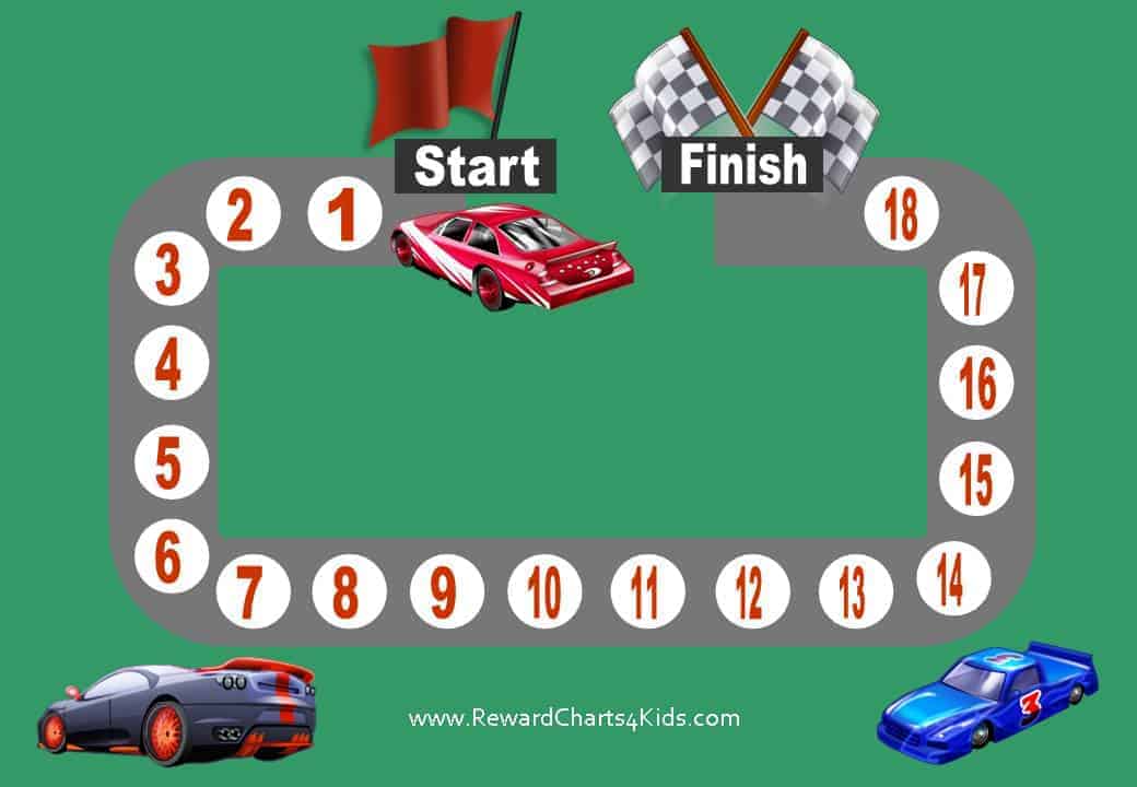 Racing Car Sticker Charts