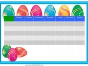 Easter sticker chart from Monday to Sunday