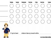 Behavior Chart with a picture of a fireman