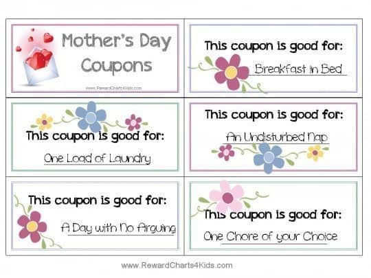 Mother's day coupon booklet