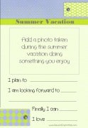Write about your summer vacation