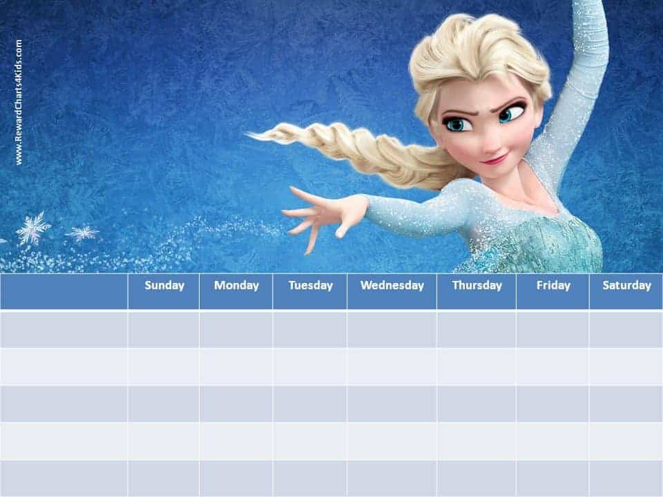 Frozen Potty Training Chart