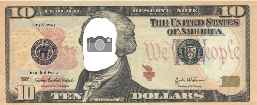 Printable 10 dollar bill with photo