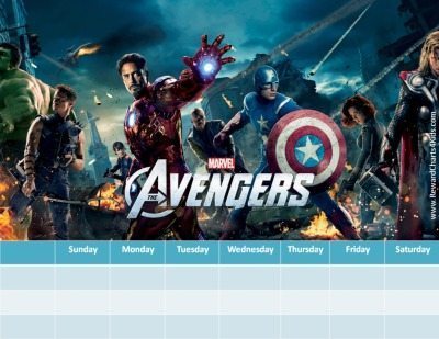 Marvel Avengers chore chart