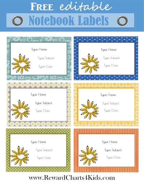 Free Printable Name Labels For Notebooks