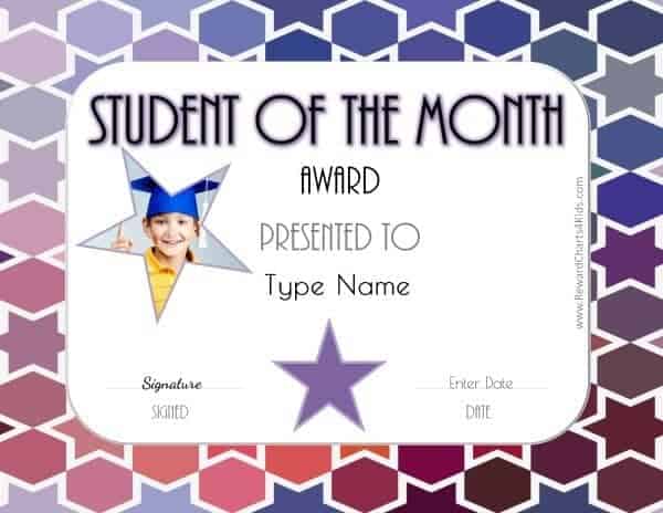 Student of the Month certificate