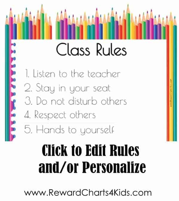 Free Editable Classroom Rules Poster