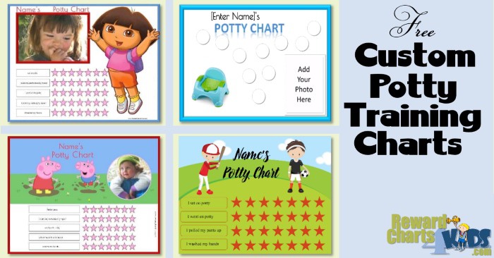 4 examples of potty training chart printables from the site