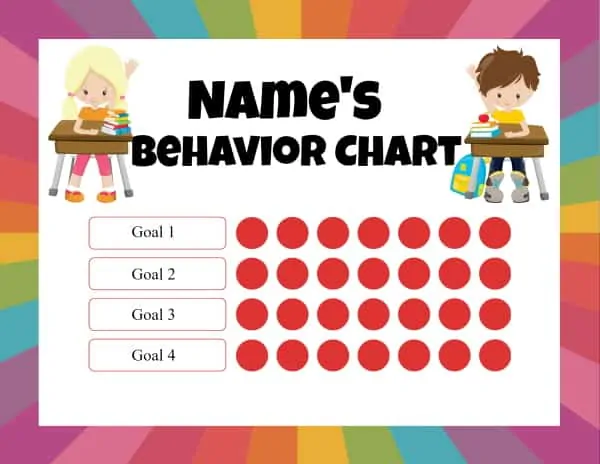 Daily behavior chart