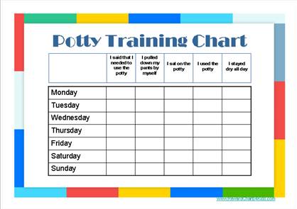 Night Time Potty Training Chart