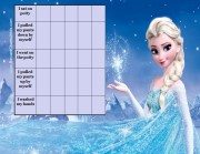 Frozen theme chart with a picture of Elsa