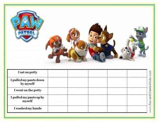 Paw Patrol Potty Chart