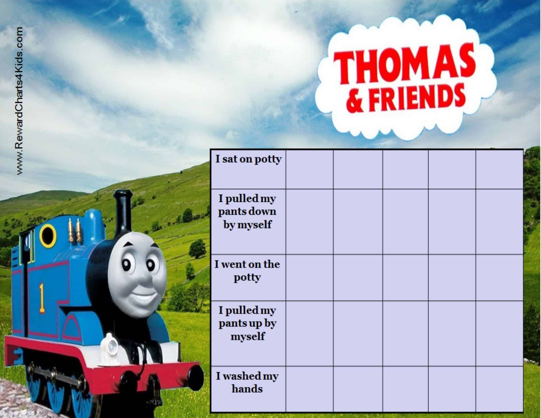 Thomas The Tank Engine Toilet Training Chart