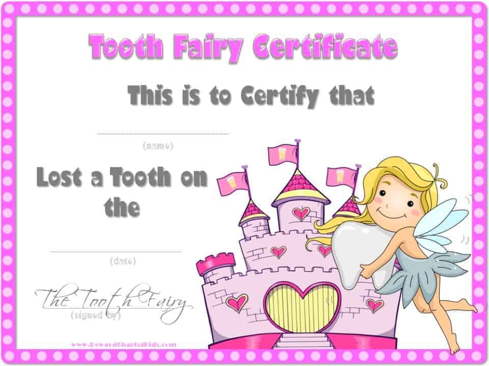 Free Printable Tooth Fairy Certificate Pdf