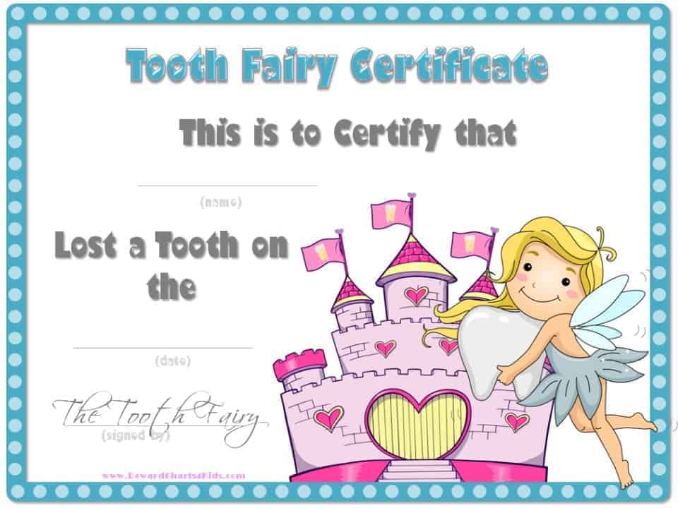 Free Tooth Fairy Certificate Template