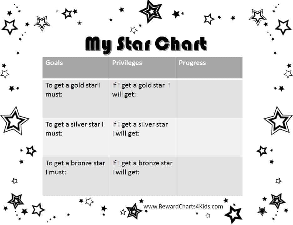 Gold Star Chart Printable