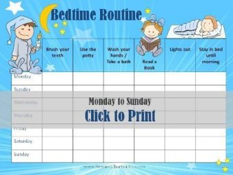 Bedtime routine chart