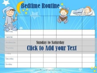 Blank Bedtime Routine Chart