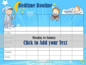 Kids Childrens Sticker Star Personalised Bedtime Nightime Routine Reward Chart 