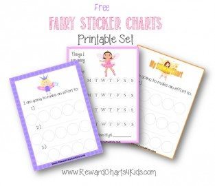 printable fairy sticker charts