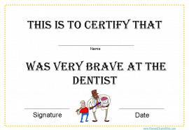 Printable Certificates for Dentists