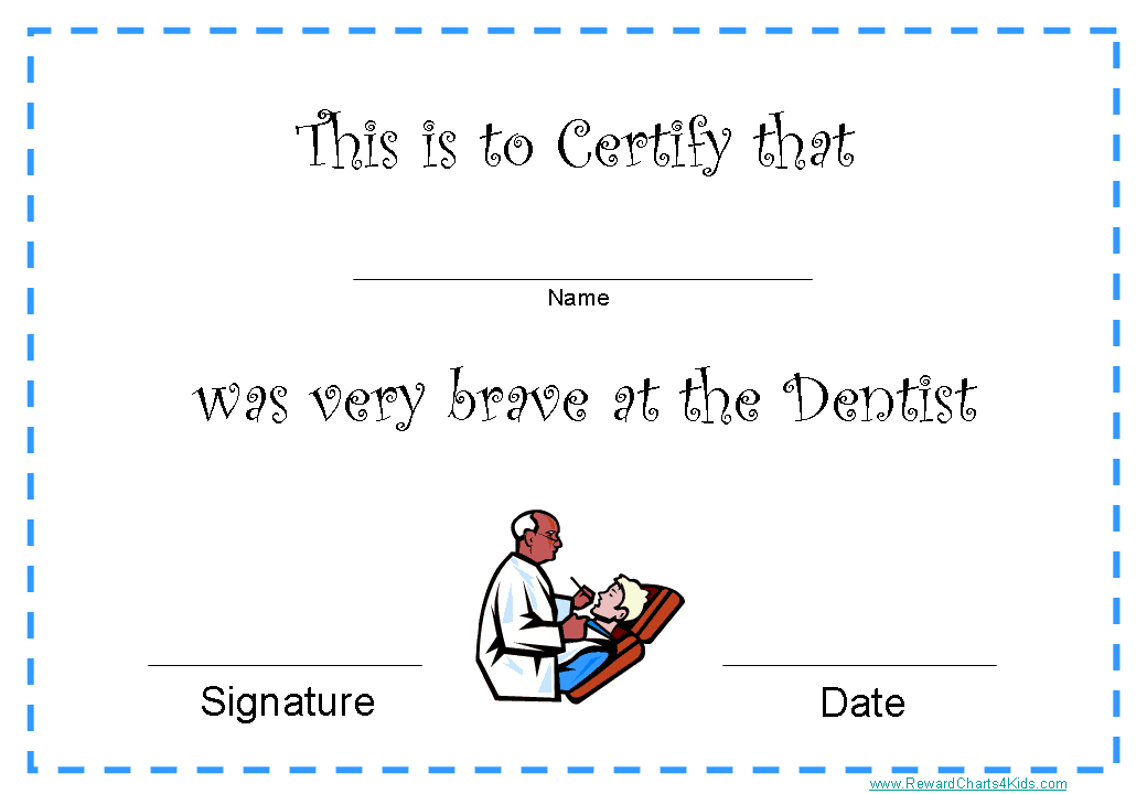 Printable Certificates for Dentists