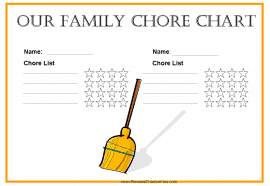 Family Chore Chart for 2 family members