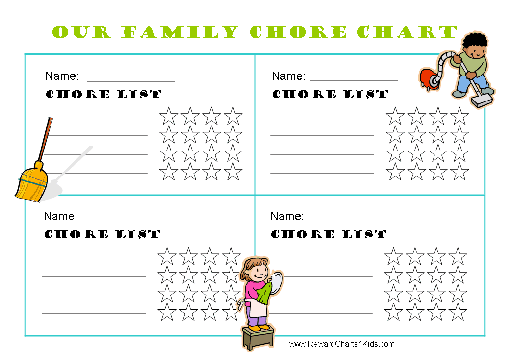 Printable Family Chore Chart Template from www.rewardcharts4kids.com