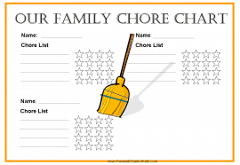 Family Chore Chart for 3 family members